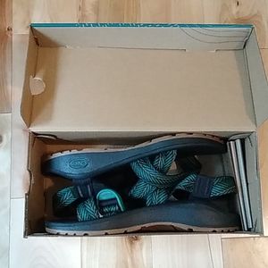 NIB Chaco Sz. 10 Mega Z Cloud Sandal, Bracken Evergreen